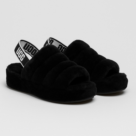 UGG Other - UGG Fluff Yeah Slide Slippers – Black, Size 6 big kids| NIB